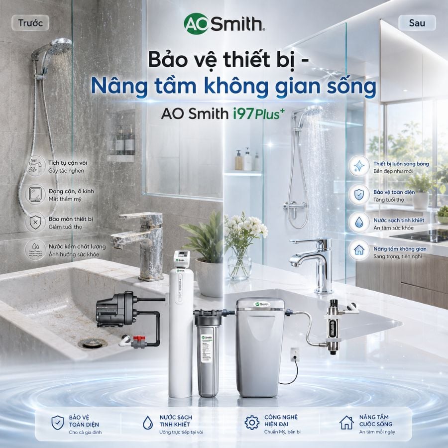Ảnh minh họa Hệ thống lọc nước đầu nguồn AO Smith i97Plus 1