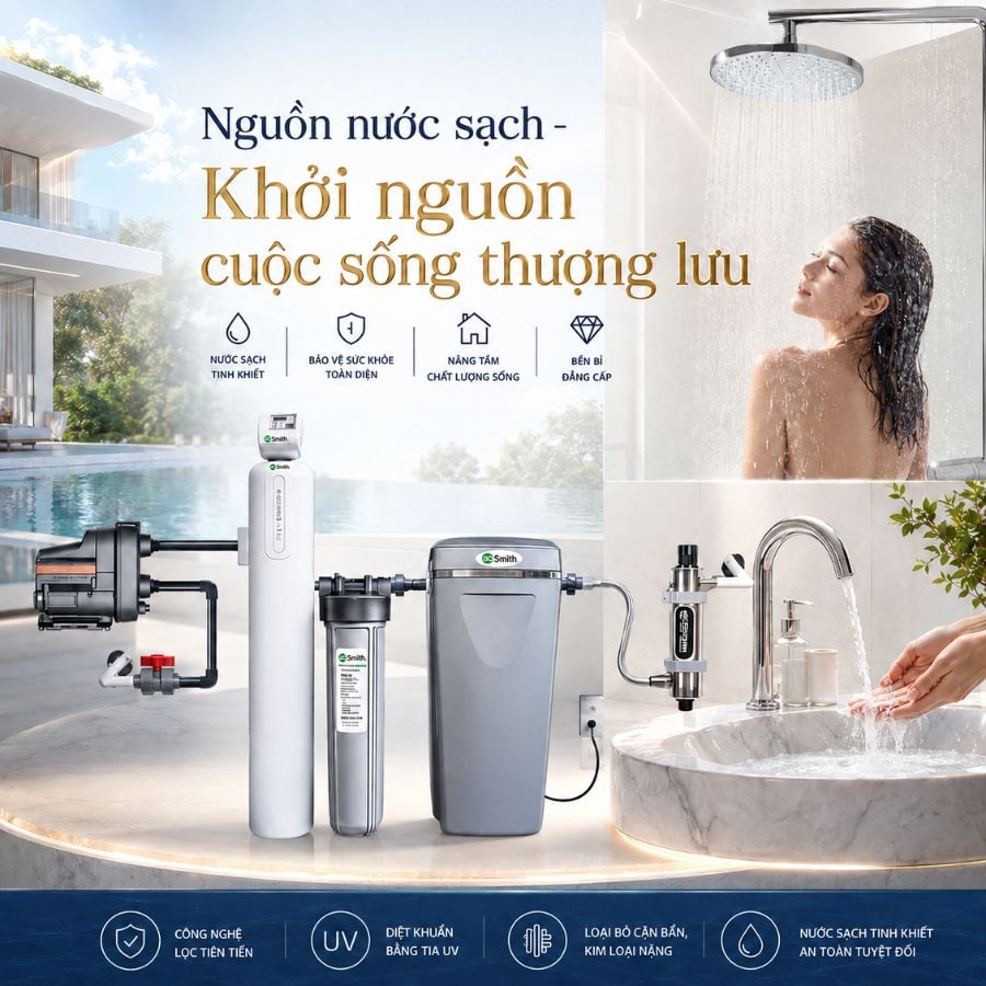 Ảnh minh họa Hệ thống lọc nước đầu nguồn AO Smith i97Plus 2