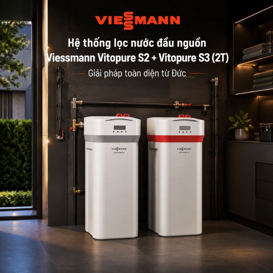 Ảnh minh họa Hệ thống lọc nước đầu nguồn Viessmann Vitopure S2 + Vitopure S3 (2T) 1