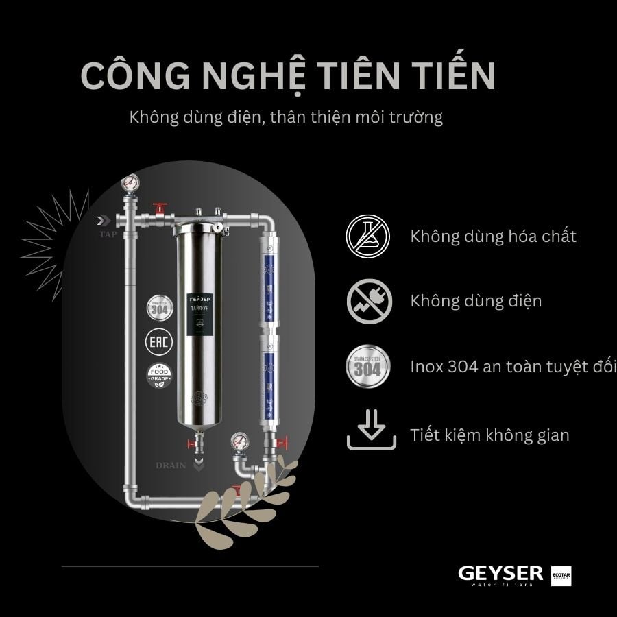 Ảnh minh họa Hệ thống lọc nước tổng đầu nguồn Geyser Ecotar 1F2A 3