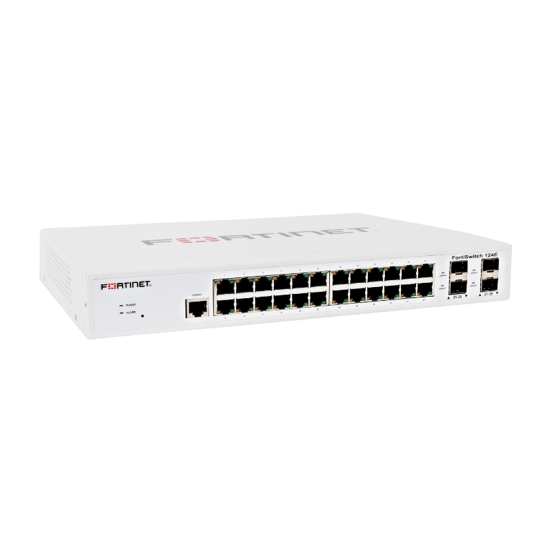 Ảnh minh họa Thiết bị chuyển mạch FortiGate FortiSwitch-124E, hiệu Fortinet (FS-124E) 1