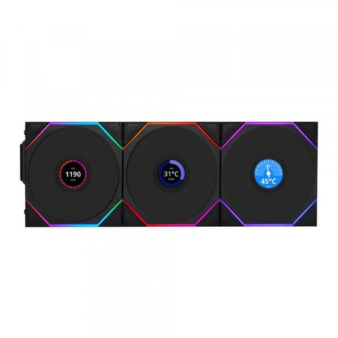 Quạt tản nhiệt máy tính Lian Li TL LCD Reverse Wireless 120-3 Black