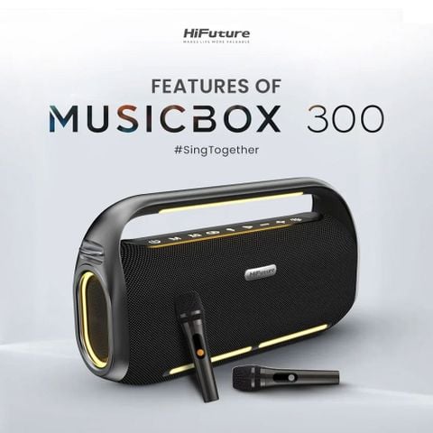 HiFuture MusicBox 300 – Loa Karaoke Di Động (150W) Kèm 2 Micro
