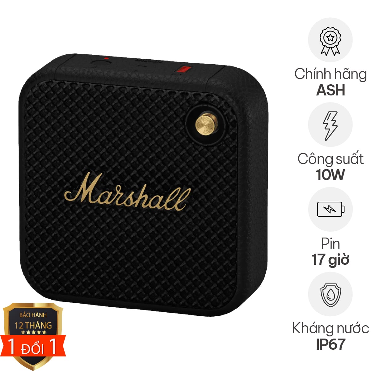 Loa Marshall Willen 2 (II) Chính Hãng ASH (10W, Pin 17h, Mic đàm thoại, Bluetooth 5.3 LE Auracast, IP67)