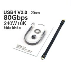  Cáp móc khóa USB4 V2 METALINK 200mm PD 240W 80Gbps MTC8-20 