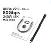 Cáp móc khóa USB4 V2 METALINK 200mm PD 240W 80Gbps MTC8-20