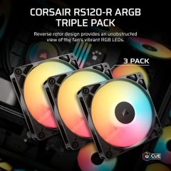  Bộ ba Fan Case Corsair RS120-R ARGB Black CO-9050196-WW (Fan Ngược) 