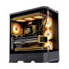 Jonsbo D400 Black là mẫu case Mid Tower cao cấp với thiết kế kính cường lực cong toàn cảnh 270°