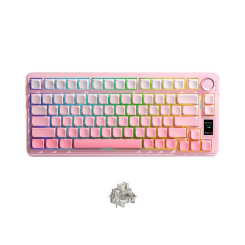 Bàn phím cơ không dây AULA S75 Pro Peach Pink LCD Screen RGB Hotswap (Leobog Sw)