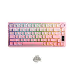  Bàn phím cơ không dây AULA S75 Pro Peach Pink LCD Screen RGB Hotswap (Leobog Sw) 