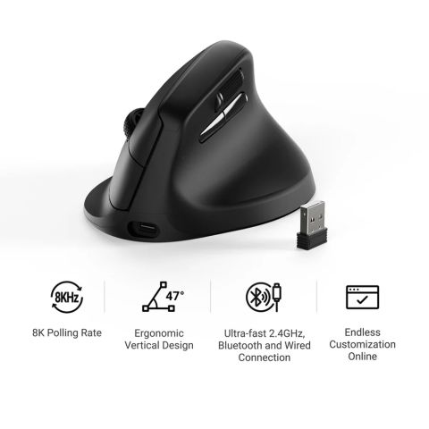 Chuột không dây Keychron M5 Wireless Ergonomic Pixart 3950