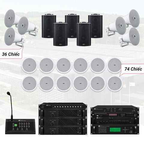 Hệ thống âm thanh thông báo analog cho nhà xưởng trên 20.000m2, phân