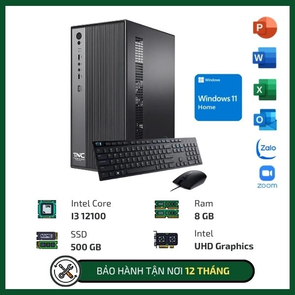 Ảnh minh họa Máy bộ TNC Văn Phòng I312100-8G-500G-W11H (I3 12100/ Ram 8GB/ SSD 500GB/ Windows 11 Home) 1