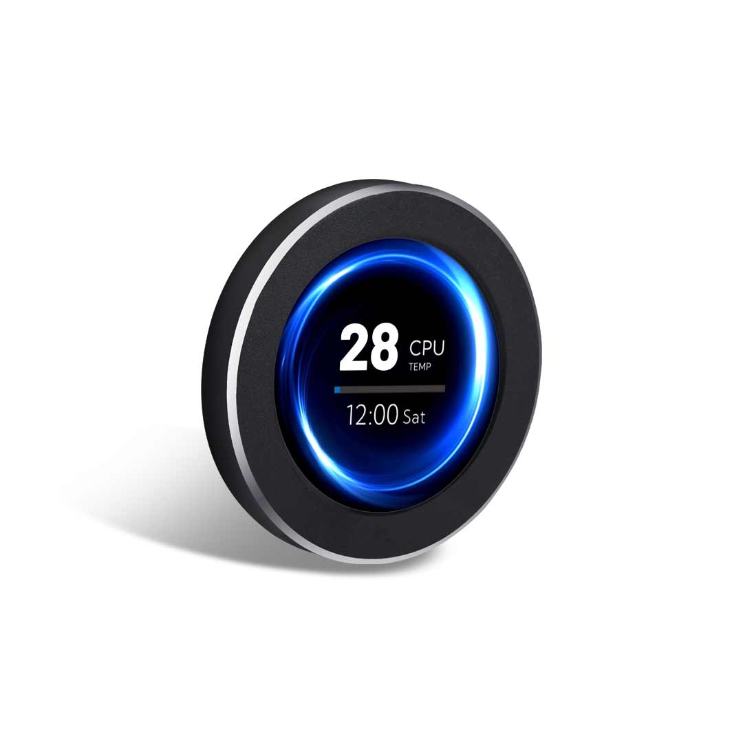 Ảnh minh họa Màn hình thông tin thông minh mini Porodo Gaming 2.1-Inch kèm keo dán 3M - Black 1