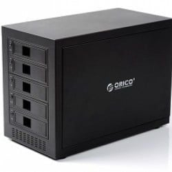Hộp đựng 5 ổ cứng 3.5/2.5 ORICO 5988SUSJ3, vỏ nhôm, có quạt. (Đen)