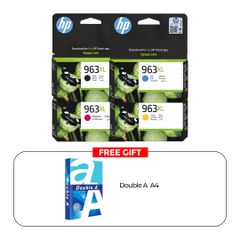  HP 963XL Bộ đầy đủ hộp mực + Tặng kèm Double A4 