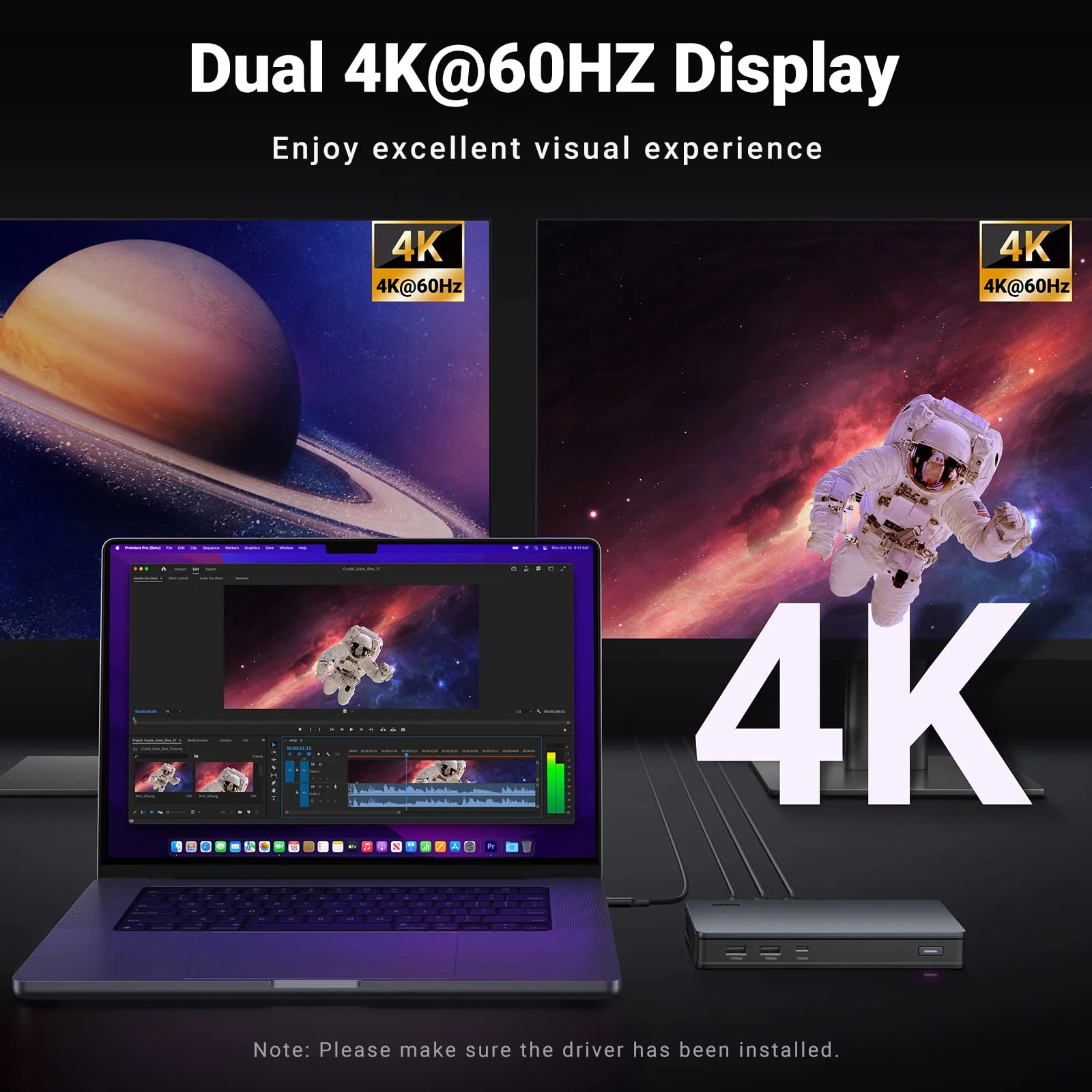 Ảnh minh họa Hub USB-C Đa Năng UGREEN 90912 Hỗ Trợ 4K@60Hz và USB 3.1 2