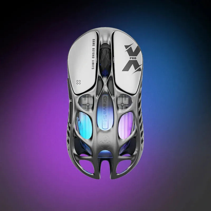 Ảnh minh họa Chuột chơi game không dây GravaStar Mercury X Pro Interstellar Silver 1
