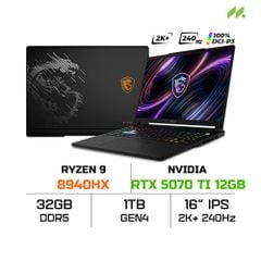  Laptop MSI Raider A16 HX B8WH-031VN (Ryzen 9 8940HX/RTX 5070 Ti 12GB) 