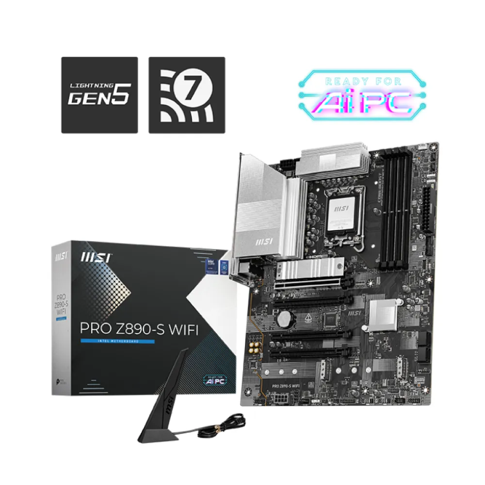 Mainboard MSI PRO Z890-S WIFI (ATX/ Intel Core Ultra Processors (Series 2)/ DDR5/ Wifi 7)