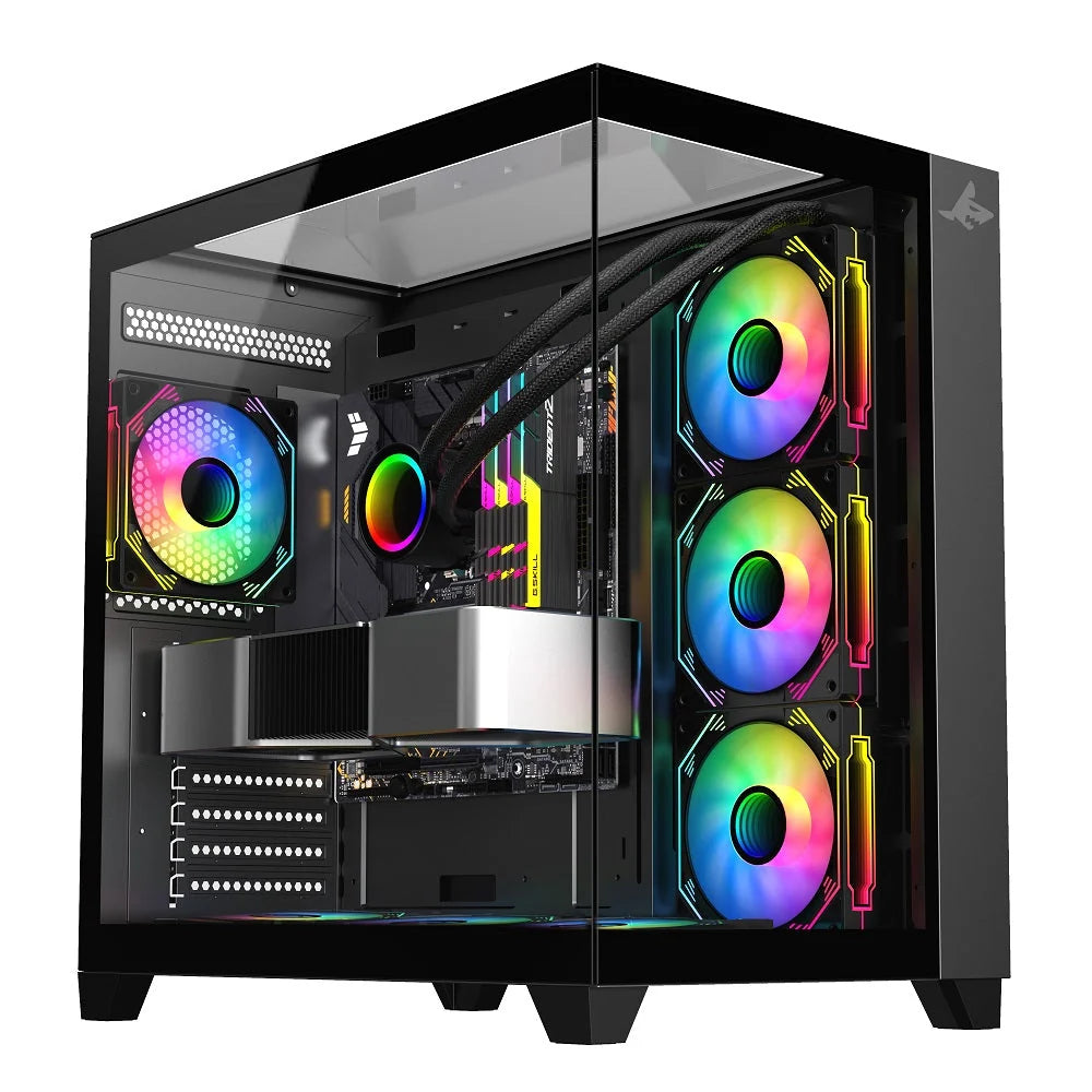 Ảnh minh họa PC Gaming tùy chỉnh Intel Core i7-14700F, RTX 5060 8GB, 16GB RAM DDR5, 1TB NVMe SSD, Windows 11 Pro - Đen 1