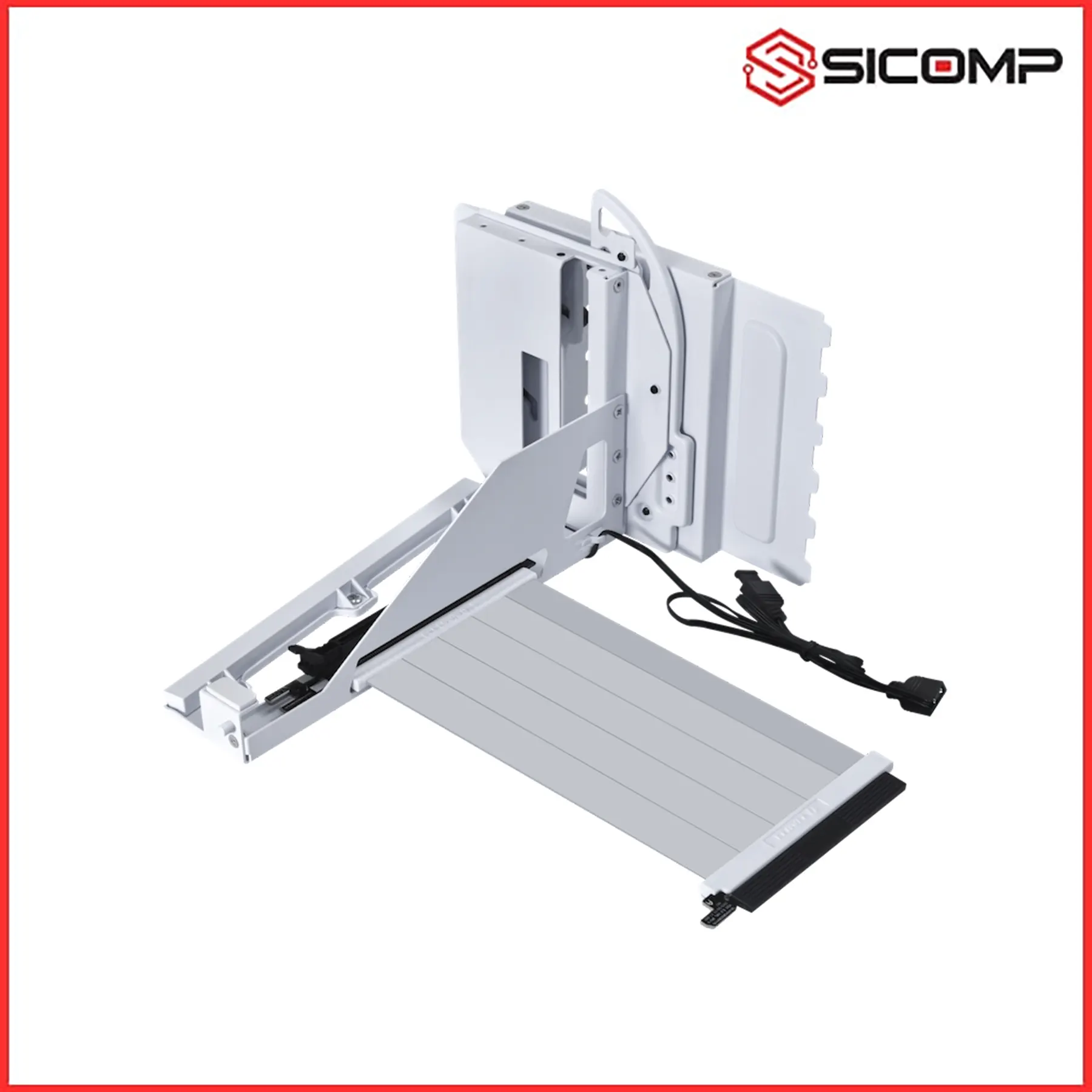 Ảnh minh họa BỘ DỰNG ĐỨNG VGA LIAN LI MULTI DIRECTIONAL VERTICAL GPU BRACKET MÀU TRẮNG KÈM PCIE 5.0 2