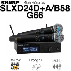  Micro Shure SLXD24D+A/B58-G66 (Digital 24-bit) 