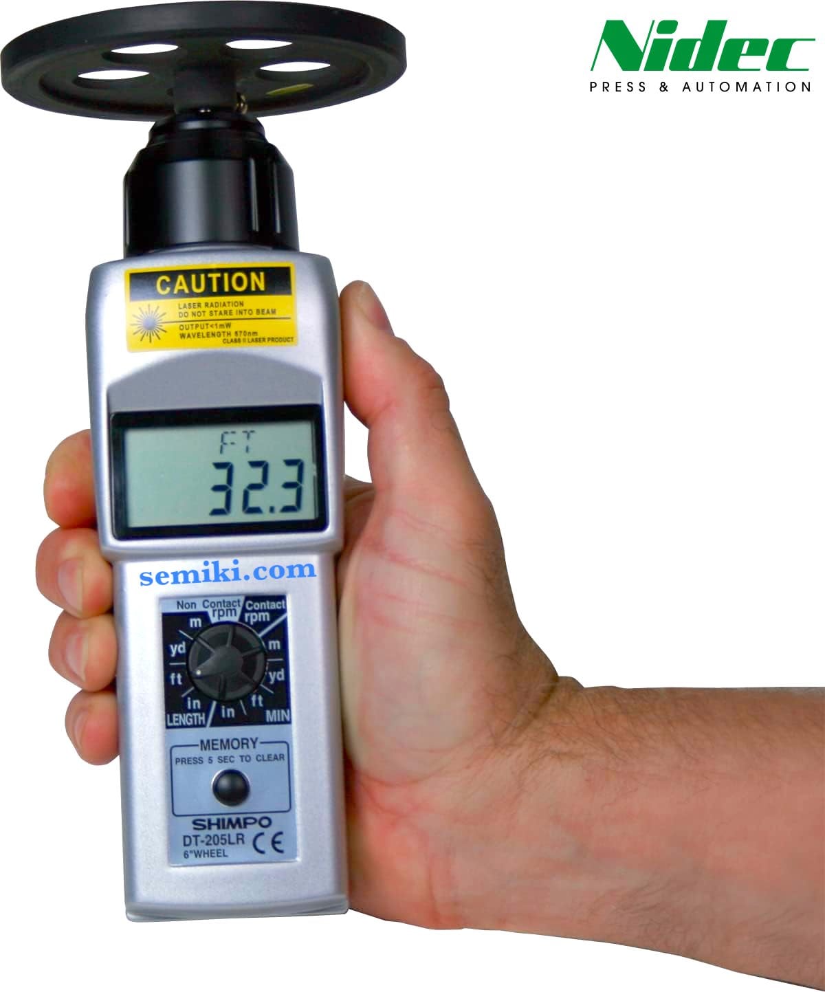 NIDEC DT-205LR-S12 máy đo tốc độ vòng quay, tốc độ băng tải (6 ~ 99,999 RPM)