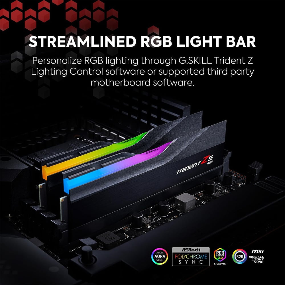 Ảnh minh họa RAM PC G.SKILL Trident Z5 RGB Black 96GB 6400MHz DDR5 (2x48GB) F5-6400J3239F48GX2-TZ5RK 2