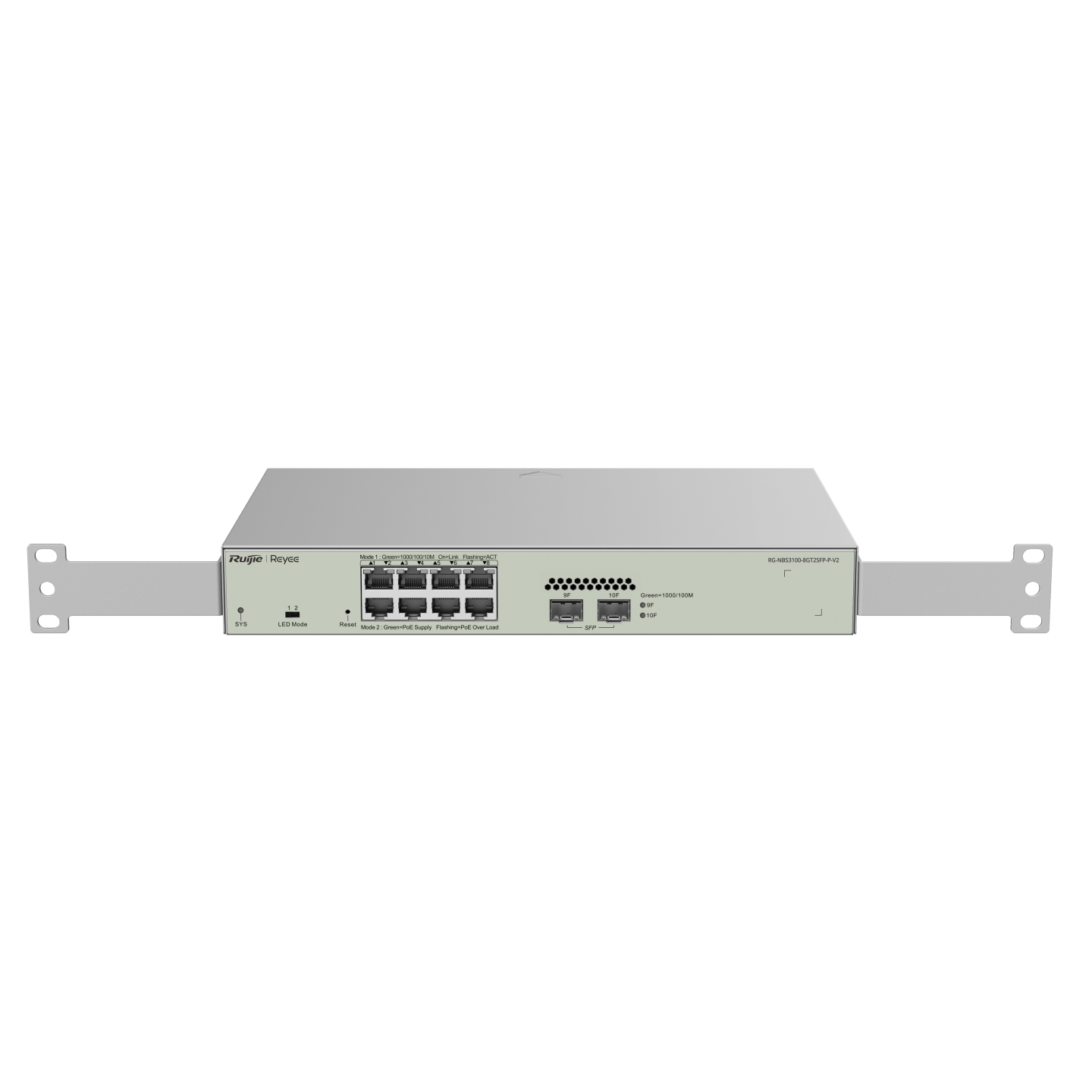 Ảnh minh họa RG-NBS3100-8GT2SFP-P-V2, Thiết bị chuyển mạch PoE 10 cổng Gigabit Lớp 2 được Quản lý trên Cloud 1