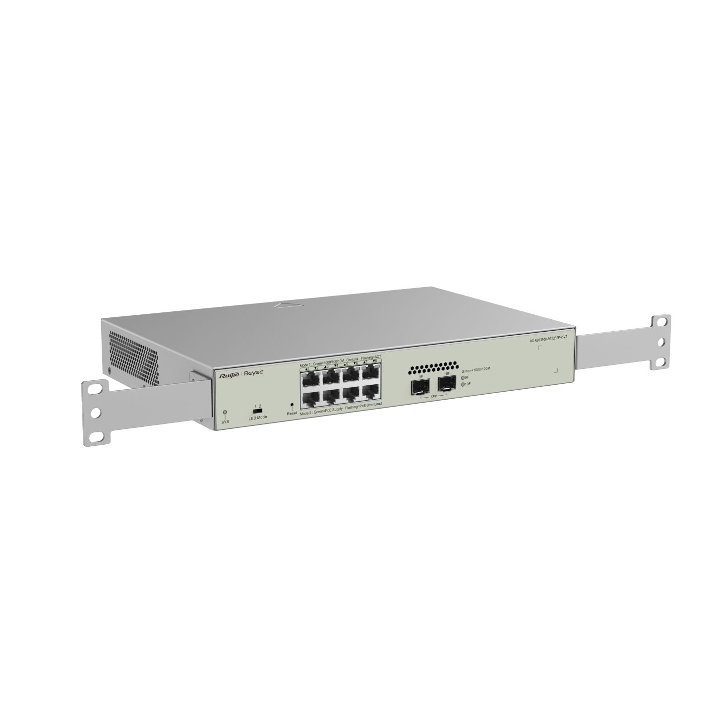 Ảnh minh họa RG-NBS3100-8GT2SFP-P-V2, Thiết bị chuyển mạch PoE 10 cổng Gigabit Lớp 2 được Quản lý trên Cloud 2