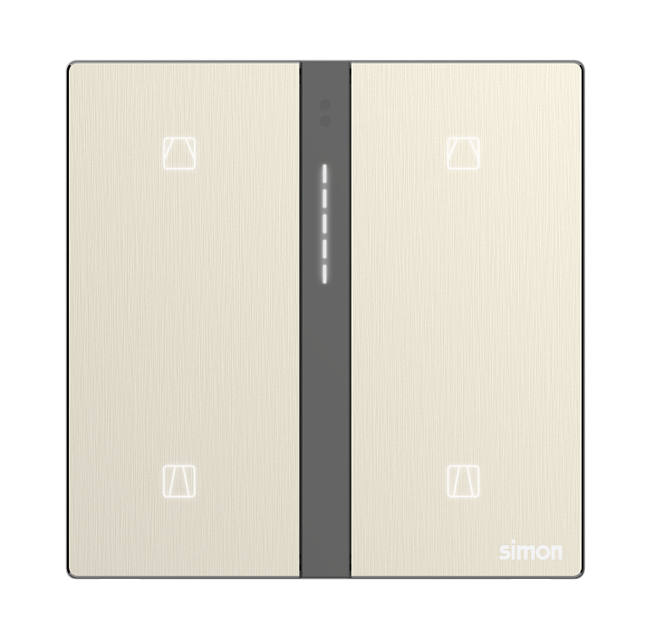 Module công tắc điều khiển rèm cửa đôi simon M7 Smart (Metal Gold) 66E8014MTY-2C màu vàng