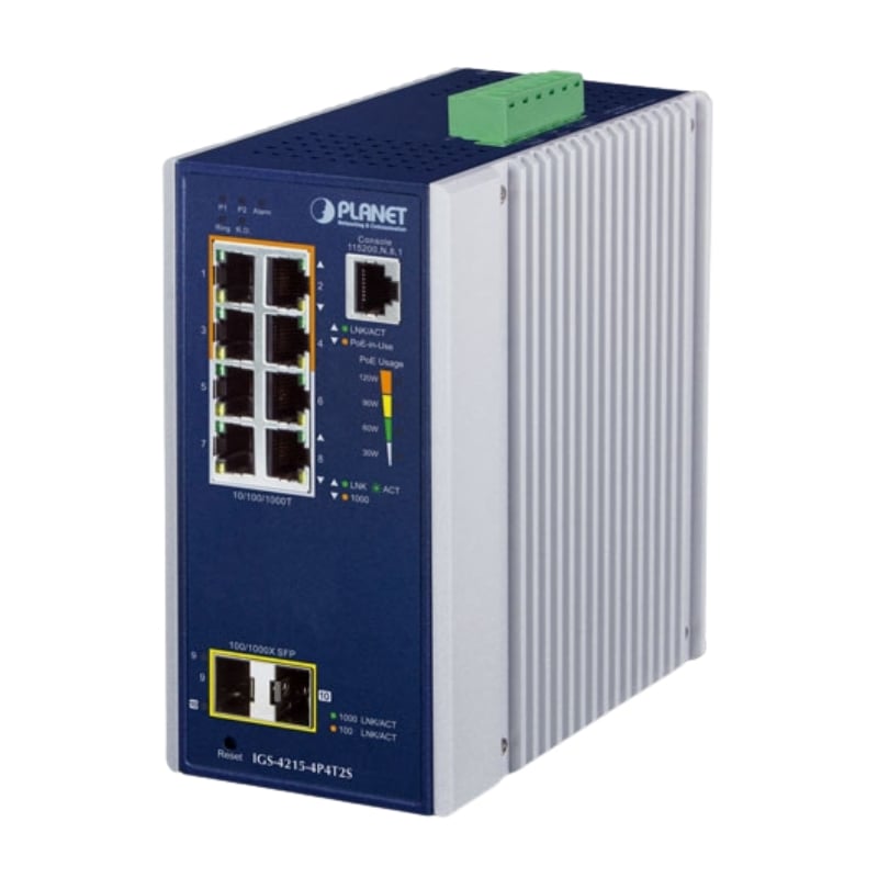 IGS-4215-4P4T2S, switch công nghiệp 8 cổng ethernet Planet