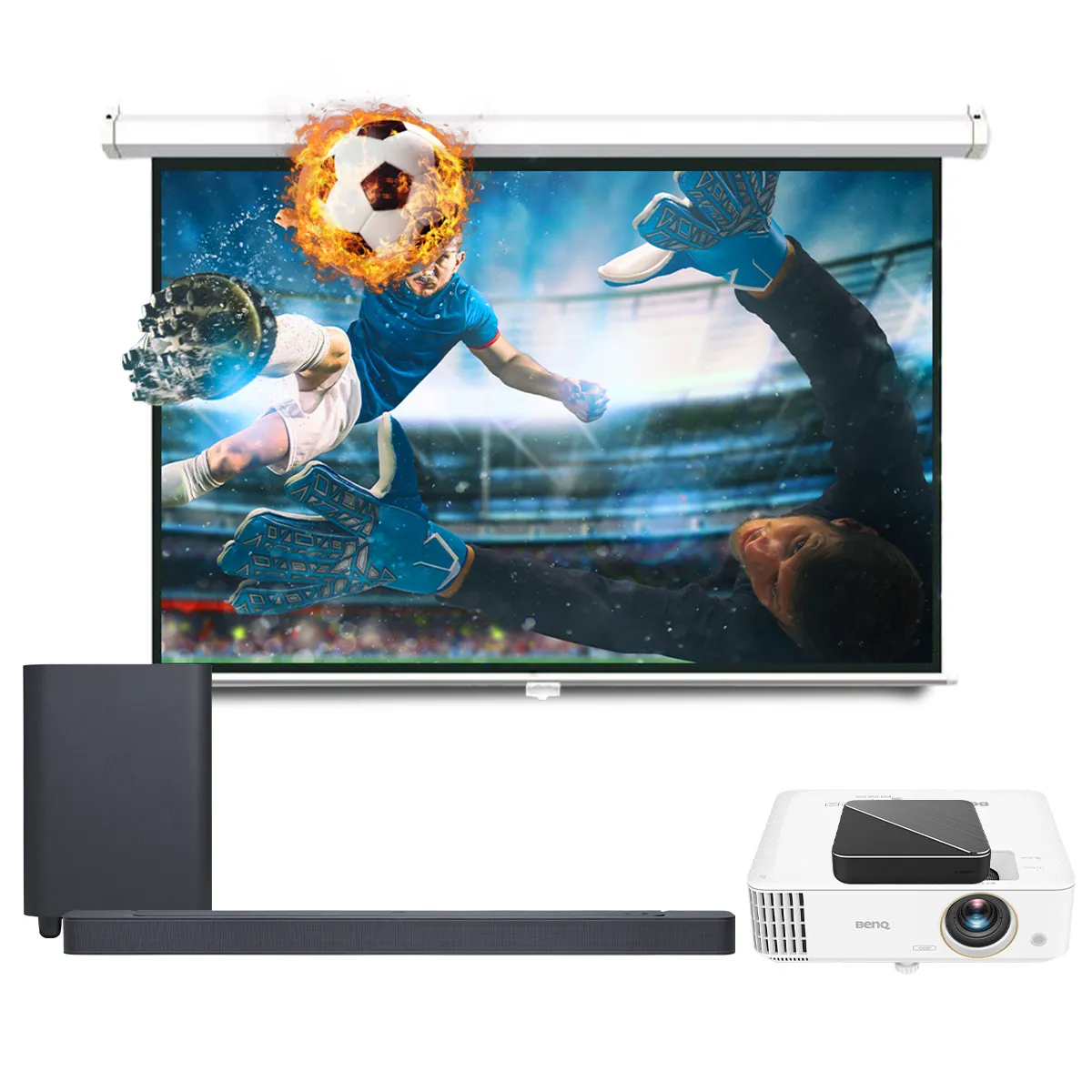 Ảnh minh họa Dàn âm thanh giải trí xem phim, bóng đá 03 (JBL BAR 500, Dune HD Homatics Box R 4K Plus, BenQ TH585P) 1
