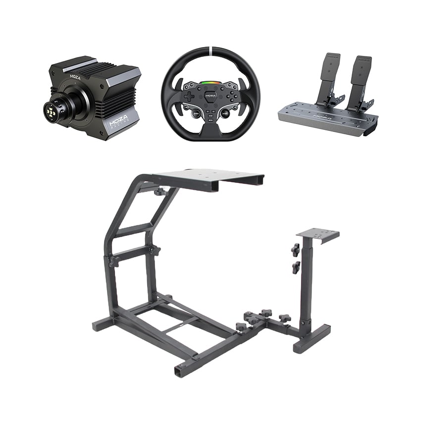 Hệ thống mô phỏng lái xe HACOM Racing Silver 7 (GT/F1/Rally) (Moza R5 Bundle/Khung Art Cockpit SIMPLE FRAME)