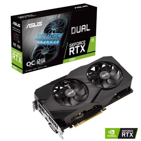 Card màn hình ASUS Dual GeForce RTX 2060 EVO OC 12GB GDDR6 (DUAL-RTX2060-O12G-EVO)