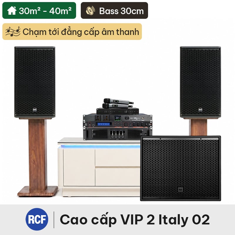 Dàn karaoke gia đình cao cấp RCF VIP 2 Italy 02 (RCF VIP 2, RCF QPS 6.0K, JBL VX9, RCF S 19)