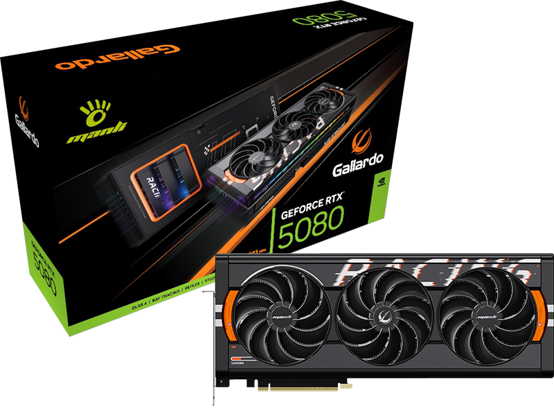 Card màn hình Manli Gallardo GeForce RTX 5080 OC 16GB GDDR7 M-N508GO/D716G-M3628