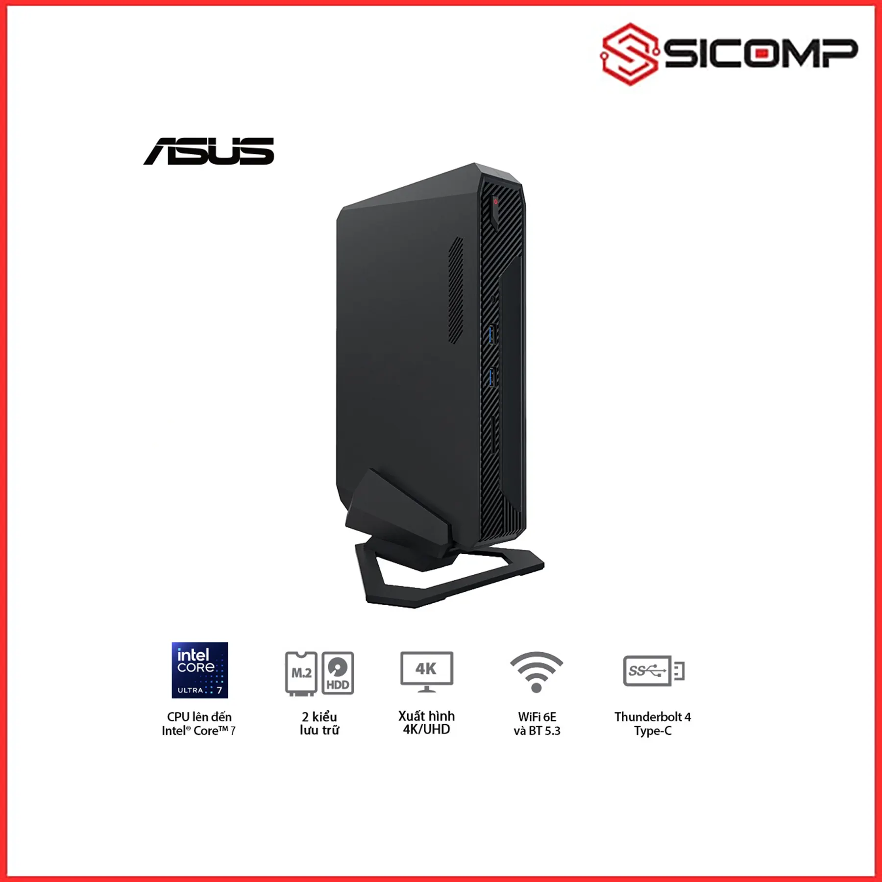 MÁY TÍNH MINI PC ROG NUC RNUC14SRKU7 ( ULTRA 7 155H | RTX 4060 | 2 X DDR5 5600 | WIFI 6E )