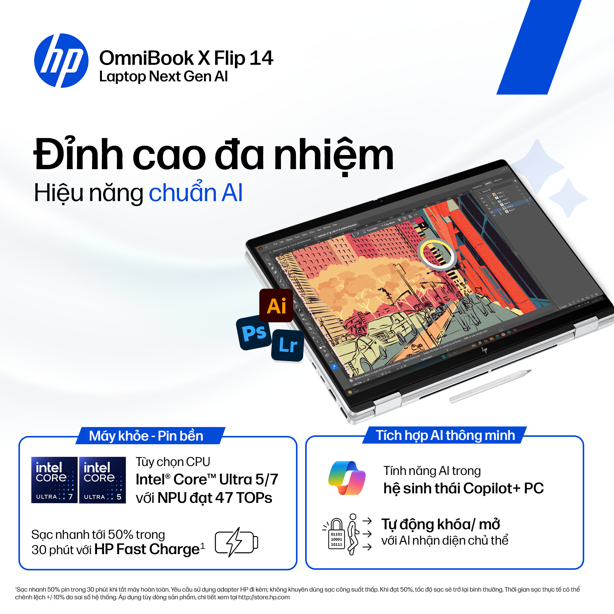 Ảnh minh họa Laptop HP OmniBook X Flip 14-kb0048TU D72BYPA (Intel Core Ultra 7 355 | Intel Graphics | 14 inch 2K OLED | Cảm ứng | 32GB | 512GB | Win 11 | Office | Xanh) 3