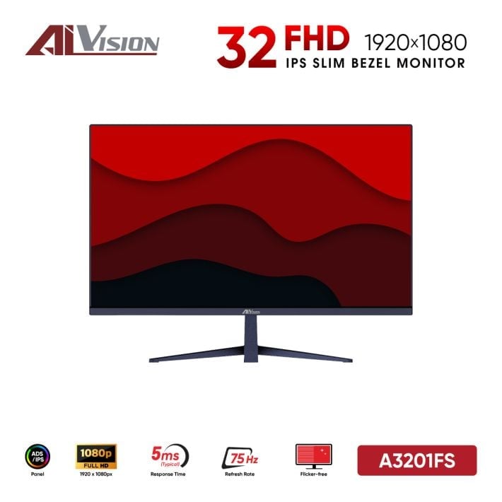 Ảnh minh họa Màn hình Văn phòng AI Vision A3201FS | 31.5 inch, Full HD, 75Hz, ADS-IPS, HDMI, VGA, Flicker Free, Đen 1