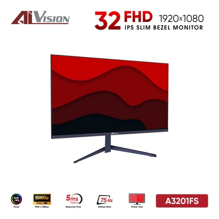 Ảnh minh họa Màn hình Văn phòng AI Vision A3201FS | 31.5 inch, Full HD, 75Hz, ADS-IPS, HDMI, VGA, Flicker Free, Đen 2