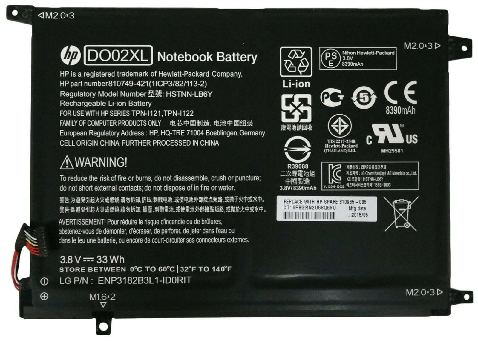 Thay Pin Laptop HP Pavilion X2 10-N/ 10-J/ 10-N100/ 10-N200/ DO02XL/ HSTNN-LB6Y/ HSTNN-DB7E/ TPN-I121