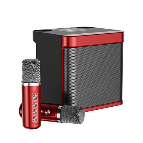 Loa karaoke Bluetooth YS-203 Màu Đỏ – Micrô không dây, âm thanh chuyên nghiệp