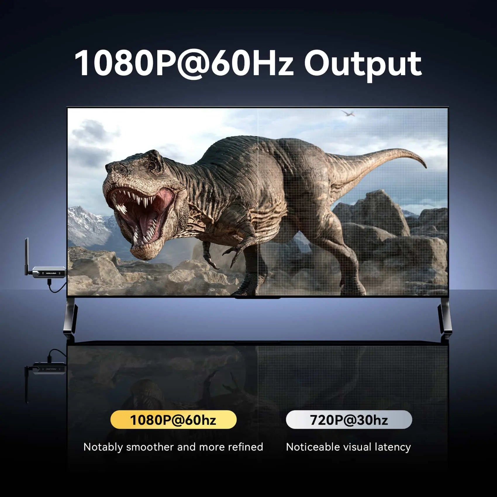Ảnh minh họa Vention Wireless HDMI Transmitter and Receiver (1*1) Kit Gray ( ADPH0-1) – Color box 2