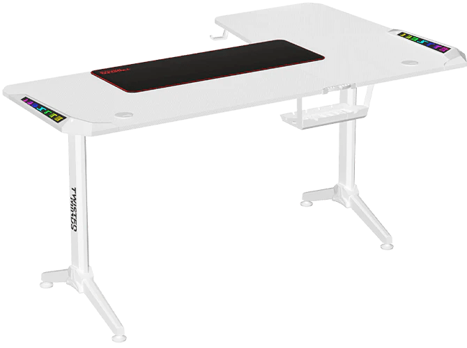 Ảnh minh họa Twisted Minds WARRIOR Bàn gaming RGB chữ L (góc trái) Trắng (160*100*75cm) 1