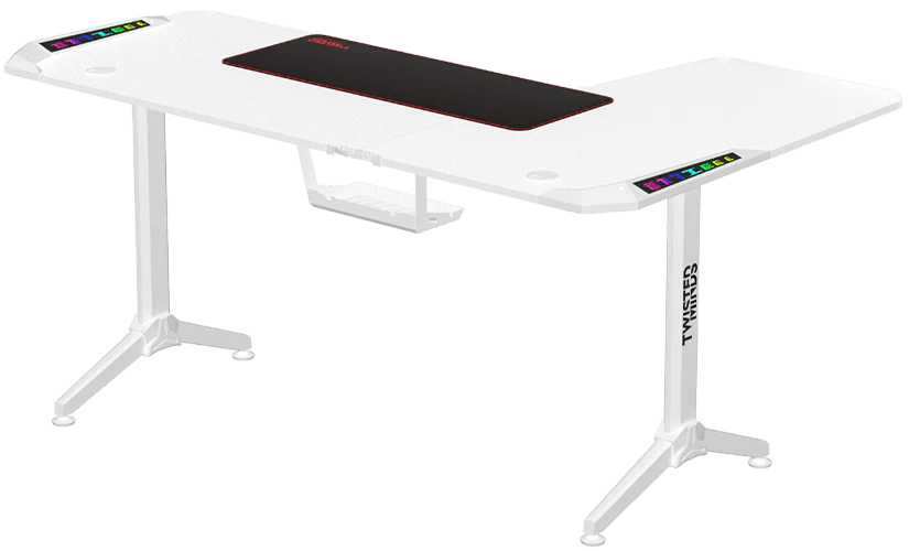 Ảnh minh họa Twisted Minds WARRIOR Bàn gaming RGB chữ L (góc trái) Trắng (160*100*75cm) 2