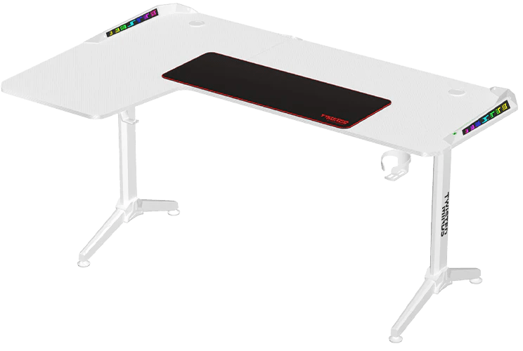 Ảnh minh họa Twisted Minds WARRIOR Bàn gaming RGB chữ L (góc trái) Trắng (160*100*75cm) 3