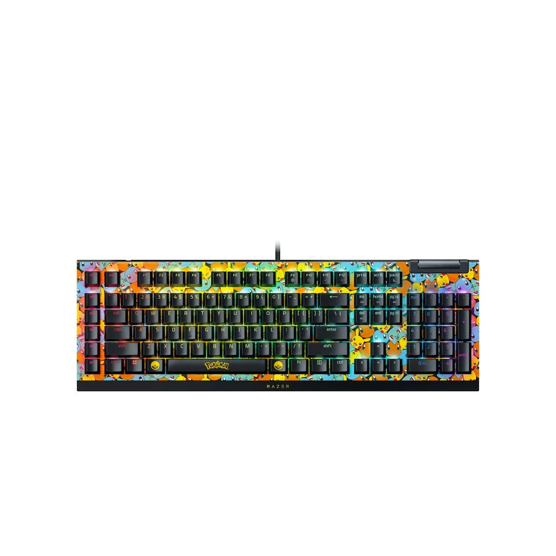 Razer BlackWidow V4 X Pokémon Edition – Bàn phím cơ chơi game có dây, Green Switches, Chroma RGB, Full Size