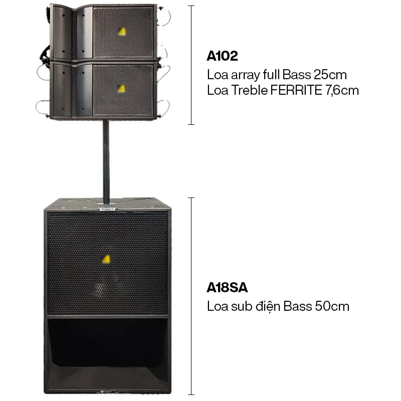 Ảnh minh họa Dàn âm thanh Line Array Active Actpro A6 Suit F (Sử Dụng 100-300 Khách, Loa Line Array Từ Ferrite) 2
